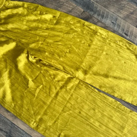 MODERN WORKS | Medium Vibrant Yellow Wide-Leg Pants - Picture 2 of 5